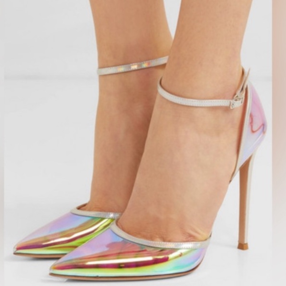 GIANVITO ROSSI Sabin Hologram Iridescent Heels